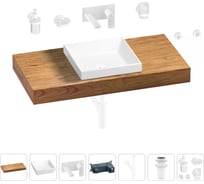 Раковина 40 см со столешницей 100 см Wellsee Doux в наборе 9 в 1 201009205