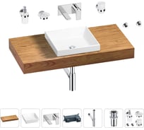 Раковина 40 см со столешницей 100 см Wellsee Doux в наборе 9 в 1 201009201