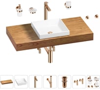 Раковина 40 см со столешницей 100 см Wellsee Doux в наборе 10 в 1 201009194