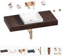 Раковина 40 см со столешницей 100 см Wellsee Doux в наборе 9 в 1 201009229