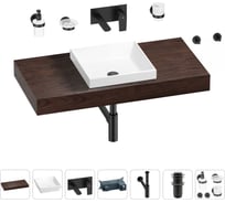 Раковина 40 см со столешницей 100 см Wellsee Doux в наборе 9 в 1 201009222