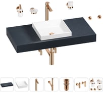 Раковина 40 см со столешницей 100 см Wellsee Doux в наборе 10 в 1 201009174