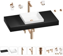 Раковина 40 см со столешницей 100 см Wellsee Doux в наборе 10 в 1 201009254