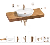 Раковина Wellsee 60 см со столешницей 120 см Calin в наборе 10 в 1 201007799