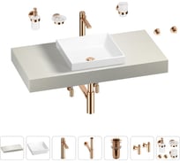 Раковина 40 см со столешницей 100 см Wellsee Doux в наборе 10 в 1 201009159