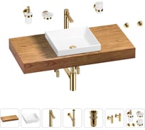 Раковина 40 см со столешницей 100 см Wellsee Doux в наборе 10 в 1 201009198