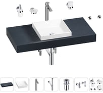 Раковина 40 см со столешницей 100 см Wellsee Doux в наборе 10 в 1 201009171