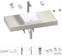 Раковина 40 см со столешницей 100 см Wellsee Doux в наборе 10 в 1 201009151