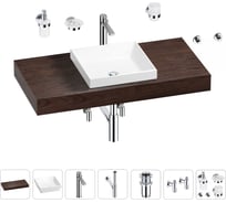 Раковина 40 см со столешницей 100 см Wellsee Doux в наборе 10 в 1 201009216