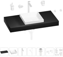 Раковина 40 см со столешницей 100 см Wellsee Doux в наборе 10 в 1 201009255