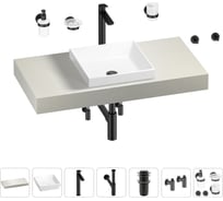 Раковина 40 см со столешницей 100 см Wellsee Doux в наборе 10 в 1 201009152