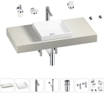 Раковина 40 см со столешницей 100 см Wellsee Doux в наборе 10 в 1 201009156