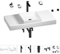 Раковина 40 см со столешницей 100 см Wellsee Doux в наборе 10 в 1 201009232