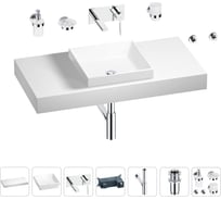 Раковина 40 см со столешницей 100 см Wellsee Doux в наборе 9 в 1 201009246