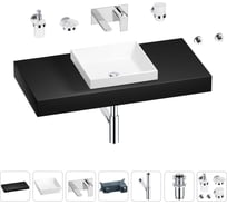 Раковина 40 см со столешницей 100 см Wellsee Doux в наборе 9 в 1 201009261