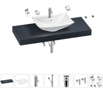 Раковина Wellsee 60 см со столешницей 120 см Cerulean в наборе 10 в 1 201012946