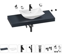 Раковина Wellsee 60 см со столешницей 120 см Cerulean в наборе 10 в 1 201012942
