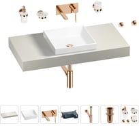 Раковина 40 см со столешницей 100 см Wellsee Doux в наборе 9 в 1 201009169