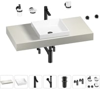 Раковина 40 см со столешницей 100 см Wellsee Doux в наборе 10 в 1 201009157