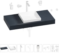 Раковина 40 см со столешницей 100 см Wellsee Doux в наборе 10 в 1 201009175