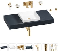 Раковина 40 см со столешницей 100 см Wellsee Doux в наборе 9 в 1 201009183