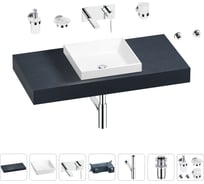 Раковина 40 см со столешницей 100 см Wellsee Doux в наборе 9 в 1 201009186