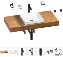 Раковина 40 см со столешницей 100 см Wellsee Doux в наборе 10 в 1 201009197