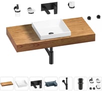 Раковина 40 см со столешницей 100 см Wellsee Doux в наборе 9 в 1 201009202