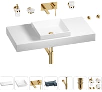 Раковина 40 см со столешницей 100 см Wellsee Doux в наборе 9 в 1 201009248