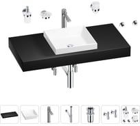 Раковина 40 см со столешницей 100 см Wellsee Doux в наборе 10 в 1 201009256