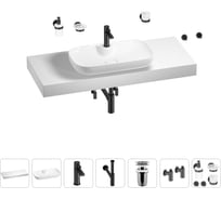 Раковина Wellsee 60 см со столешницей 120 см Croquis 2.0 201008777 в наборе 10 в 1