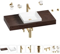 Раковина 40 см со столешницей 100 см Wellsee Doux в наборе 10 в 1 201009218