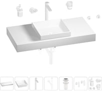 Раковина 40 см со столешницей 100 см Wellsee Doux в наборе 10 в 1 201009235