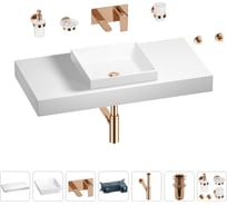 Раковина 40 см со столешницей 100 см Wellsee Doux в наборе 9 в 1 201009244