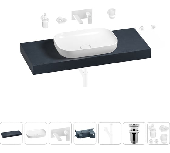Раковина Wellsee 60 см со столешницей 120 см Croquis в наборе 9 в 1 201008165 1
