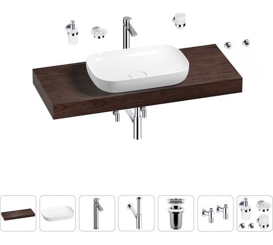 Раковина Wellsee 60 см со столешницей 120 см Croquis в наборе 10 в 1 201008191 1