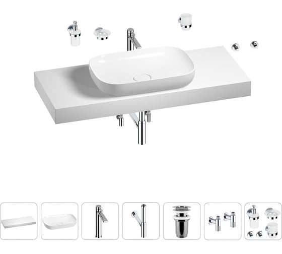 Раковина Wellsee 60 см со столешницей 120 см Croquis в наборе 10 в 1 201008216 1