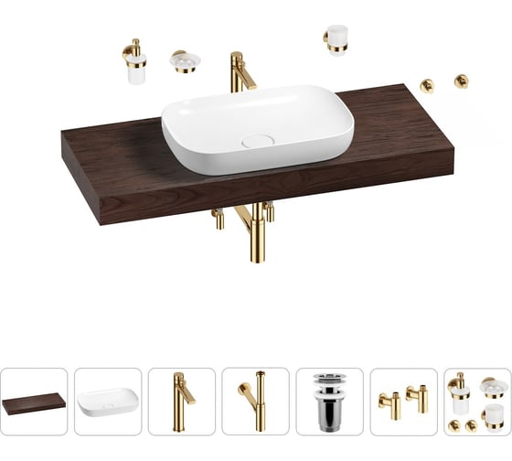 Раковина Wellsee 60 см со столешницей 120 см Croquis в наборе 10 в 1 201008198 1