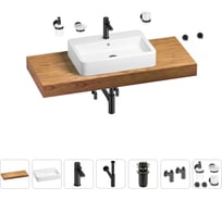 Раковина Wellsee 60 см со столешницей 120 см Halcyon в наборе 10 в 1 201012057