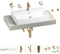 Раковина Wellsee 70 см со столешницей 100 смGraceful Proв наборе 10 в 1 201012638