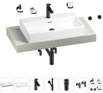 Раковина Wellsee 70 см со столешницей 100 смGraceful Proв наборе 10 в 1 201012632