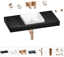 Раковина 40 см со столешницей 100 см Wellsee Doux в наборе 9 в 1 201009264