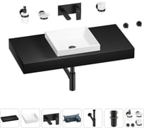 Раковина 40 см со столешницей 100 см Wellsee Doux в наборе 9 в 1 201009262