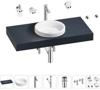 Раковина Wellsee 40 см со столешницей 100 смDouxв наборе 10 в 1 201009651