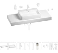 Раковина Wellsee 60 см со столешницей 120 см Halcyon в наборе 10 в 1 201012080