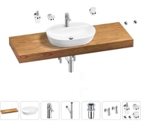 Раковина Wellsee 60 см со столешницей 140 смClinв наборе 10 в 1 201007856