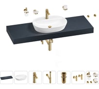 Раковина Wellsee 60 см со столешницей 140 см Calin 201007848 в наборе 10 в 1