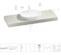 Раковина Wellsee 60 см со столешницей 140 смClinв наборе 10 в 1 201007840