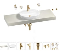 Раковина Wellsee 60 см со столешницей 140 смClinв наборе 10 в 1 201007833