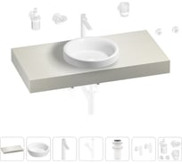 Раковина Wellsee 40 см со столешницей 100 смDouxв наборе 10 в 1 201009640